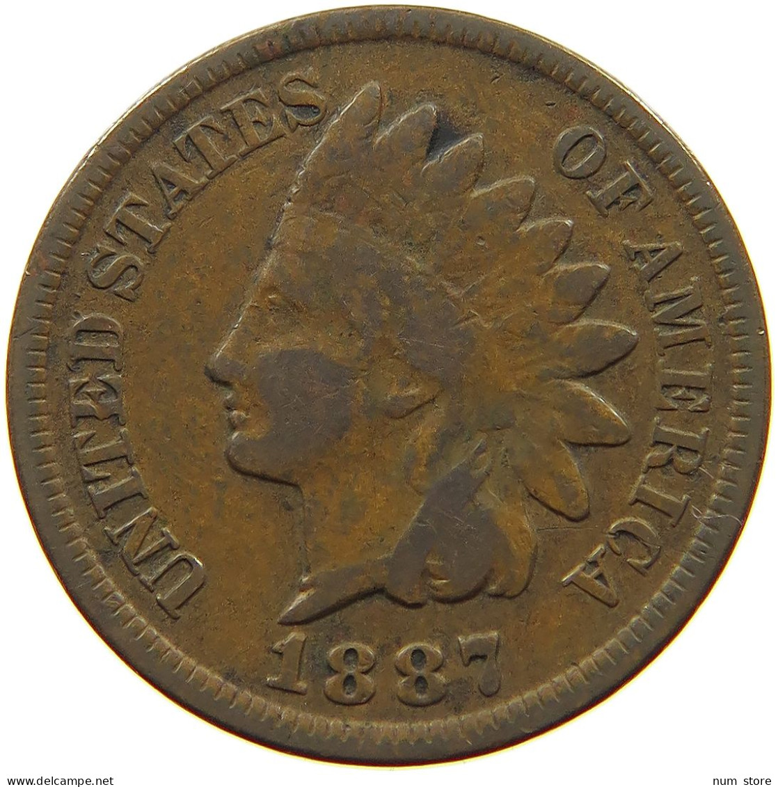 UNITED STATES OF AMERICA CENT 1887 INDIAN HEAD #s063 0073 - 1859-1909: Indian Head