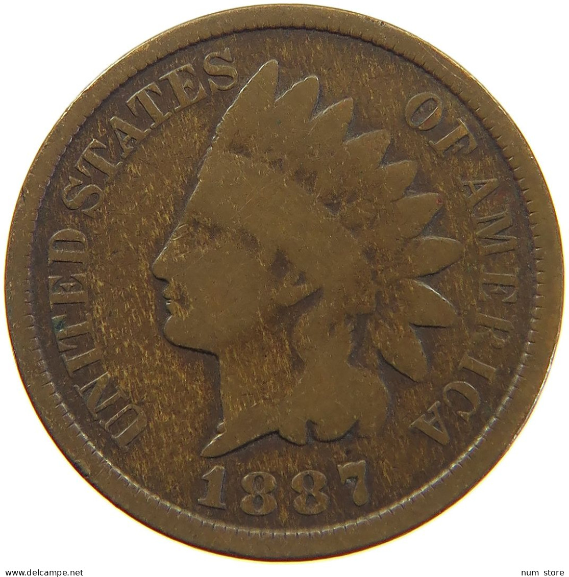 UNITED STATES OF AMERICA CENT 1887 INDIAN HEAD #c063 0225 - 1859-1909: Indian Head