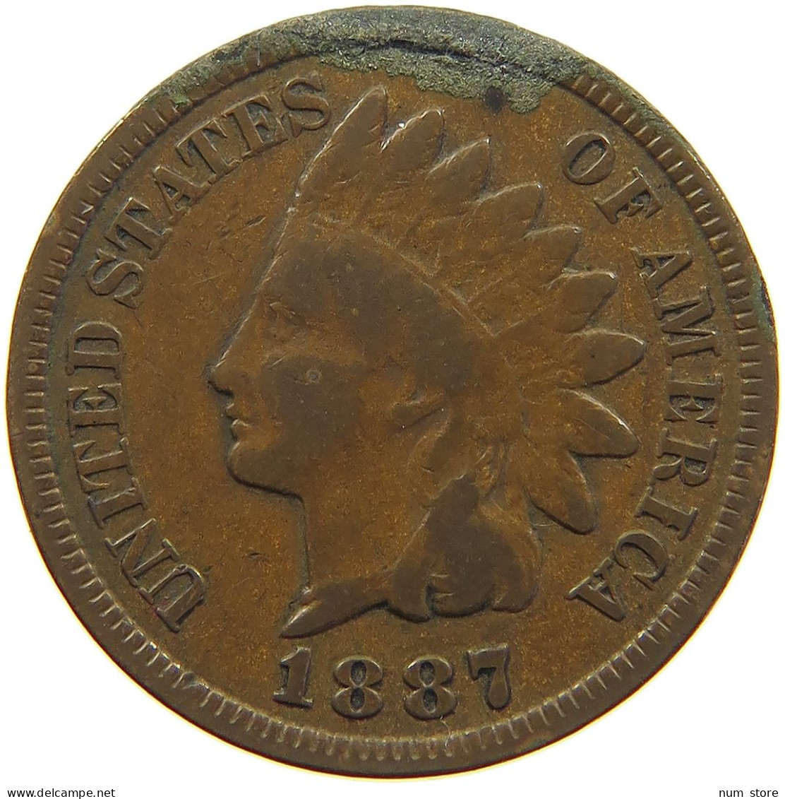 UNITED STATES OF AMERICA CENT 1887 INDIAN HEAD #c019 0343 - 1859-1909: Indian Head