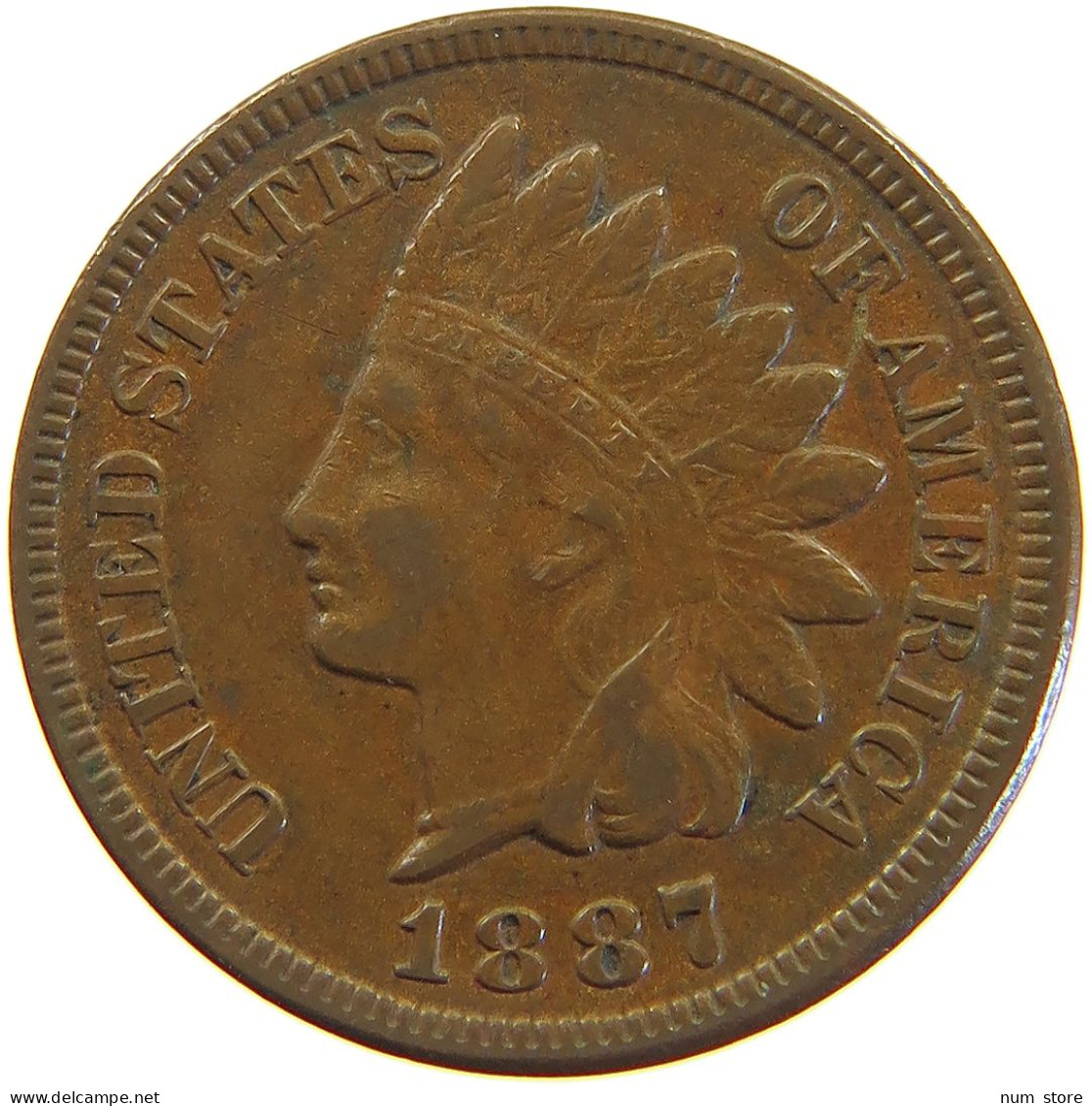 UNITED STATES OF AMERICA CENT 1887 INDIAN HEAD #c050 0385 - 1859-1909: Indian Head