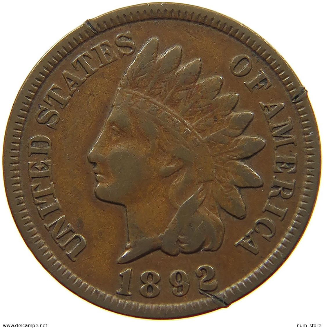 UNITED STATES OF AMERICA CENT 1892 INDIAN HEAD #s063 0117 - 1859-1909: Indian Head