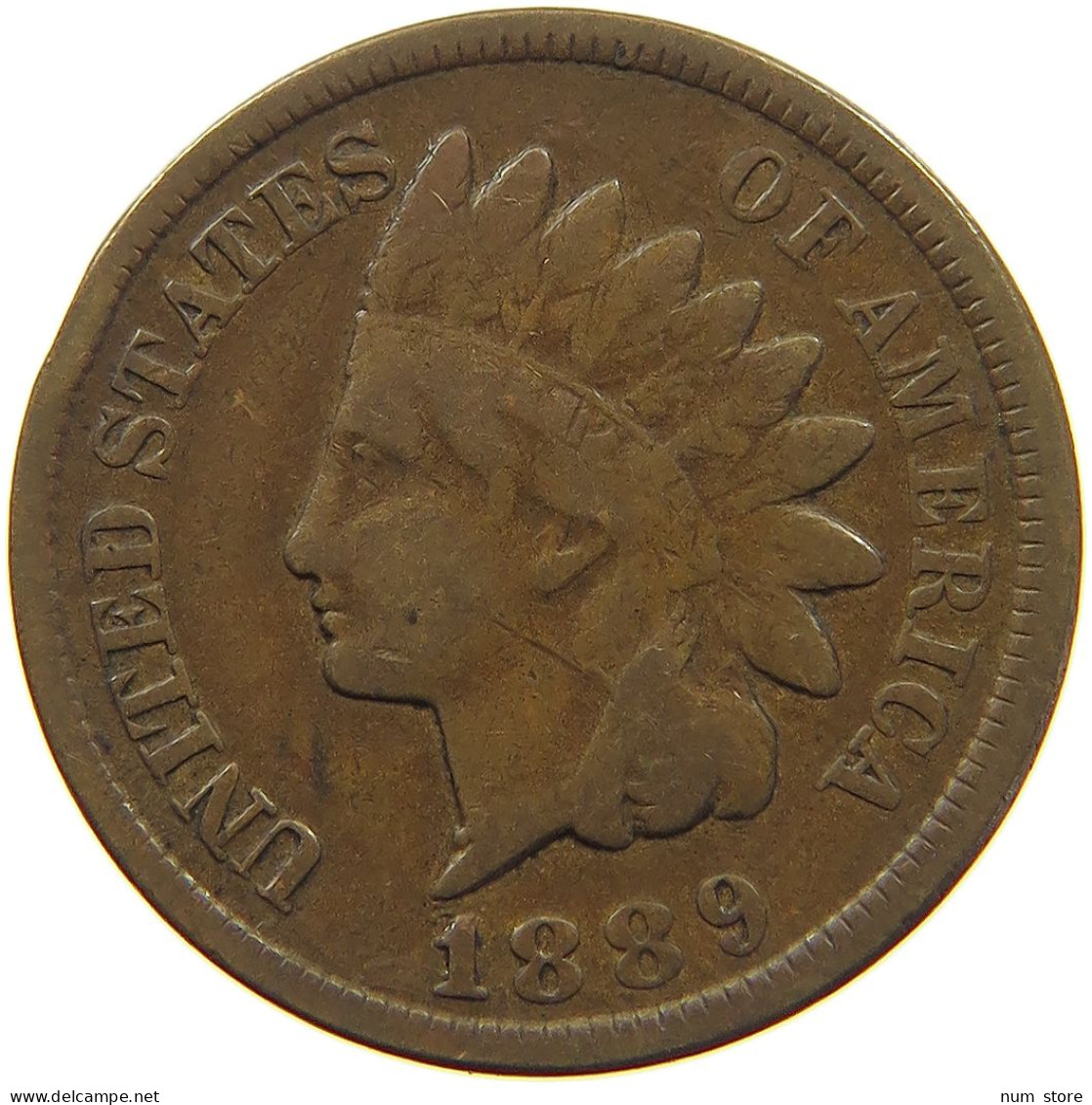 UNITED STATES OF AMERICA CENT 1889 INDIAN HEAD #c083 0653 - 1859-1909: Indian Head