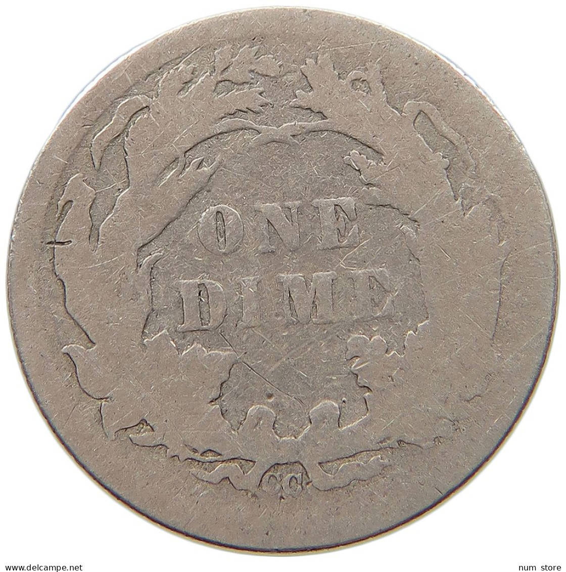 UNITED STATES OF AMERICA DIME 1877 CC SEATED LIBERTY #t115 0155 - 1837-1891: Seated Liberty (Liberté Assise)