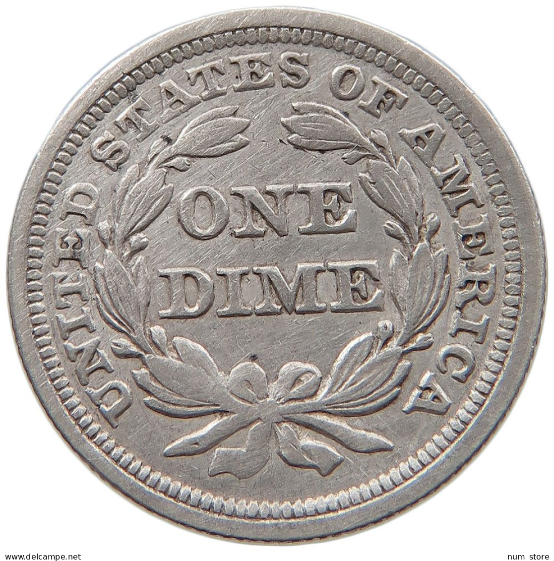 UNITED STATES OF AMERICA DIME 1857 SEATED LIBERTY #t143 0389 - 1837-1891: Seated Liberty