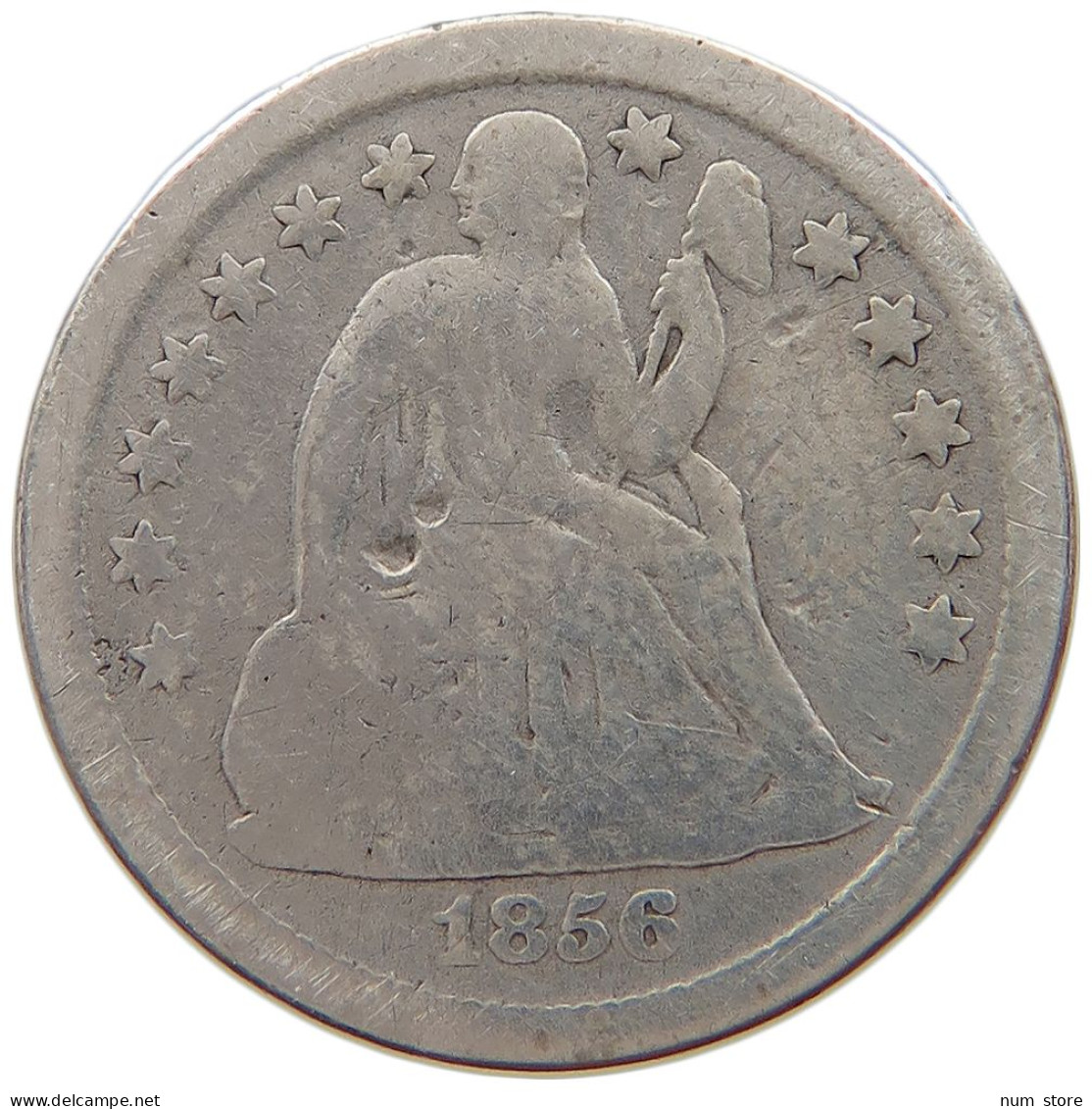 UNITED STATES OF AMERICA DIME 1856 SEATED LIBERTY #c068 0255 - 1837-1891: Seated Liberty (Liberté Assise)