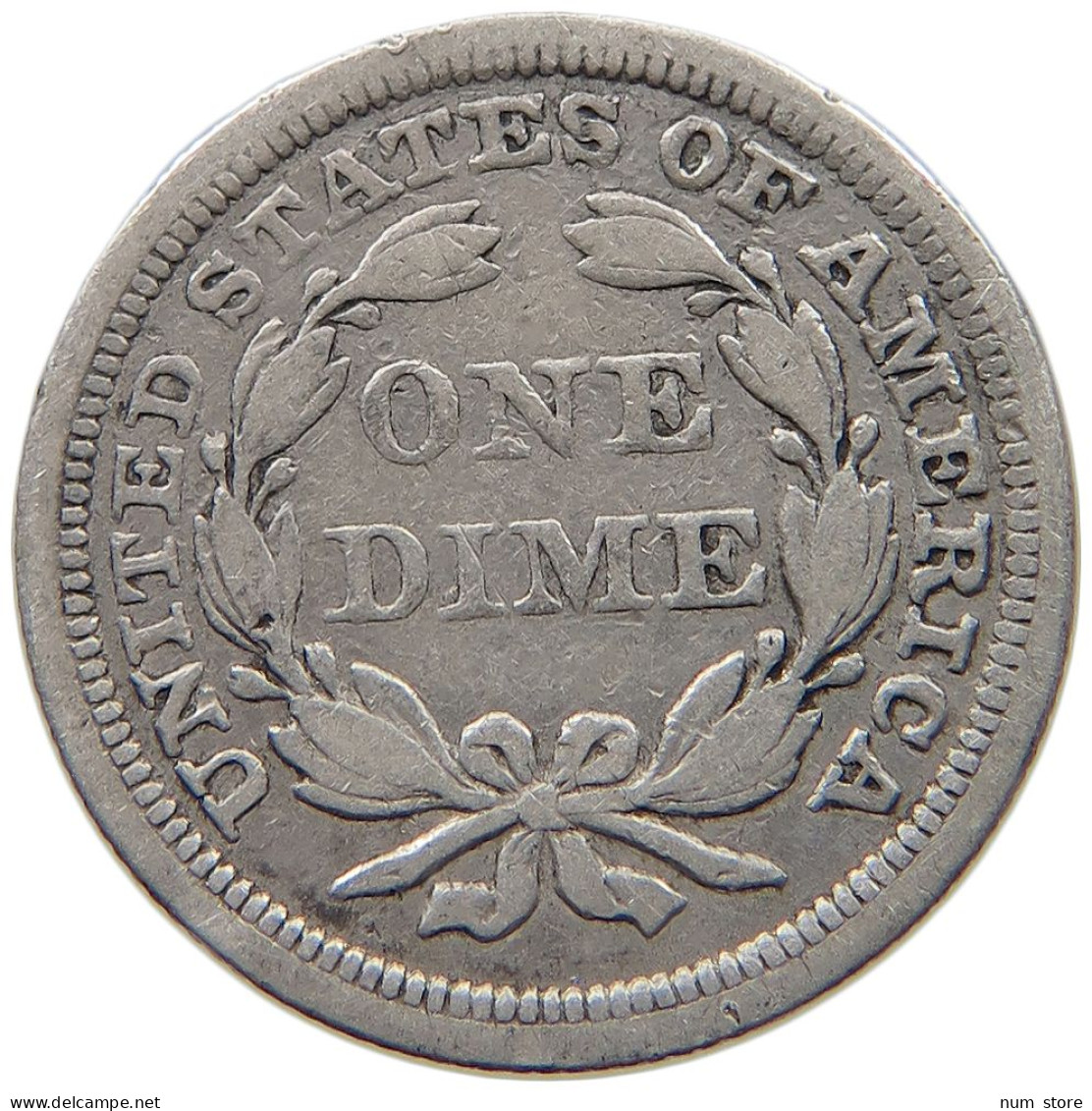 UNITED STATES OF AMERICA DIME 1858 SEATED LIBERTY #t006 0241 - 1837-1891: Seated Liberty