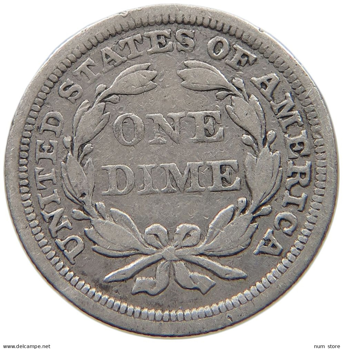 UNITED STATES OF AMERICA DIME 1858 SEATED LIBERTY #t006 0241 - 1837-1891: Seated Liberty (Liberté Assise)
