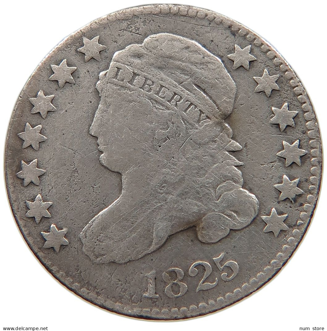 UNITED STATES OF AMERICA DIME 1825 CAPPED BUST #t143 0365 - 1796-1837: Bust (Buste)