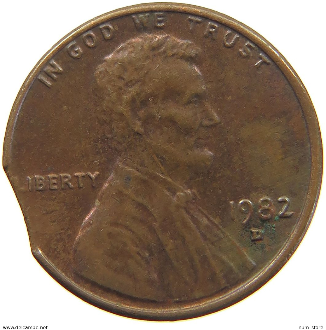 UNITED STATES OF AMERICA CENT 1982 D MINTING ERROR #t001 0223 - 1959-…: Lincoln, Memorial Reverse