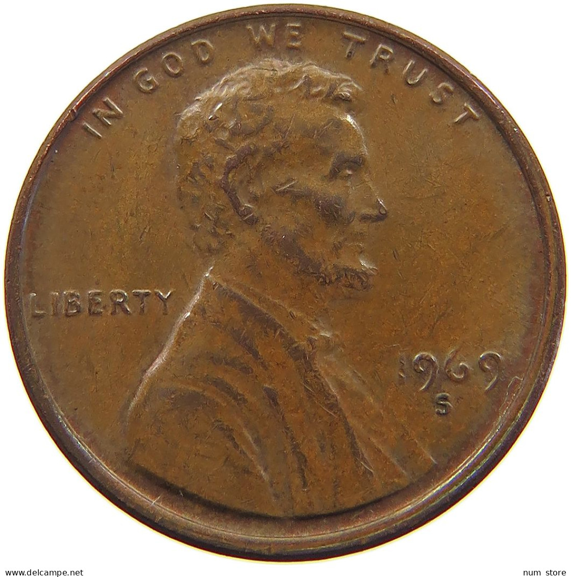 UNITED STATES OF AMERICA CENT 1969 S LINCOLN MEMORIAL #c079 0287 - 1959-…: Lincoln, Memorial Reverse