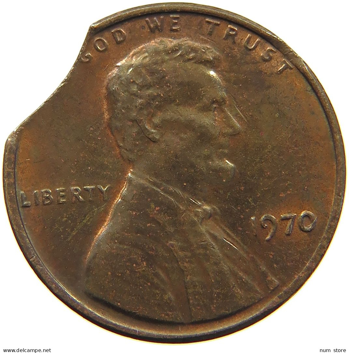UNITED STATES OF AMERICA CENT 1970 Lincoln Memorial MINTING ERROR #t161 0393 - 1959-…: Lincoln, Memorial Reverse