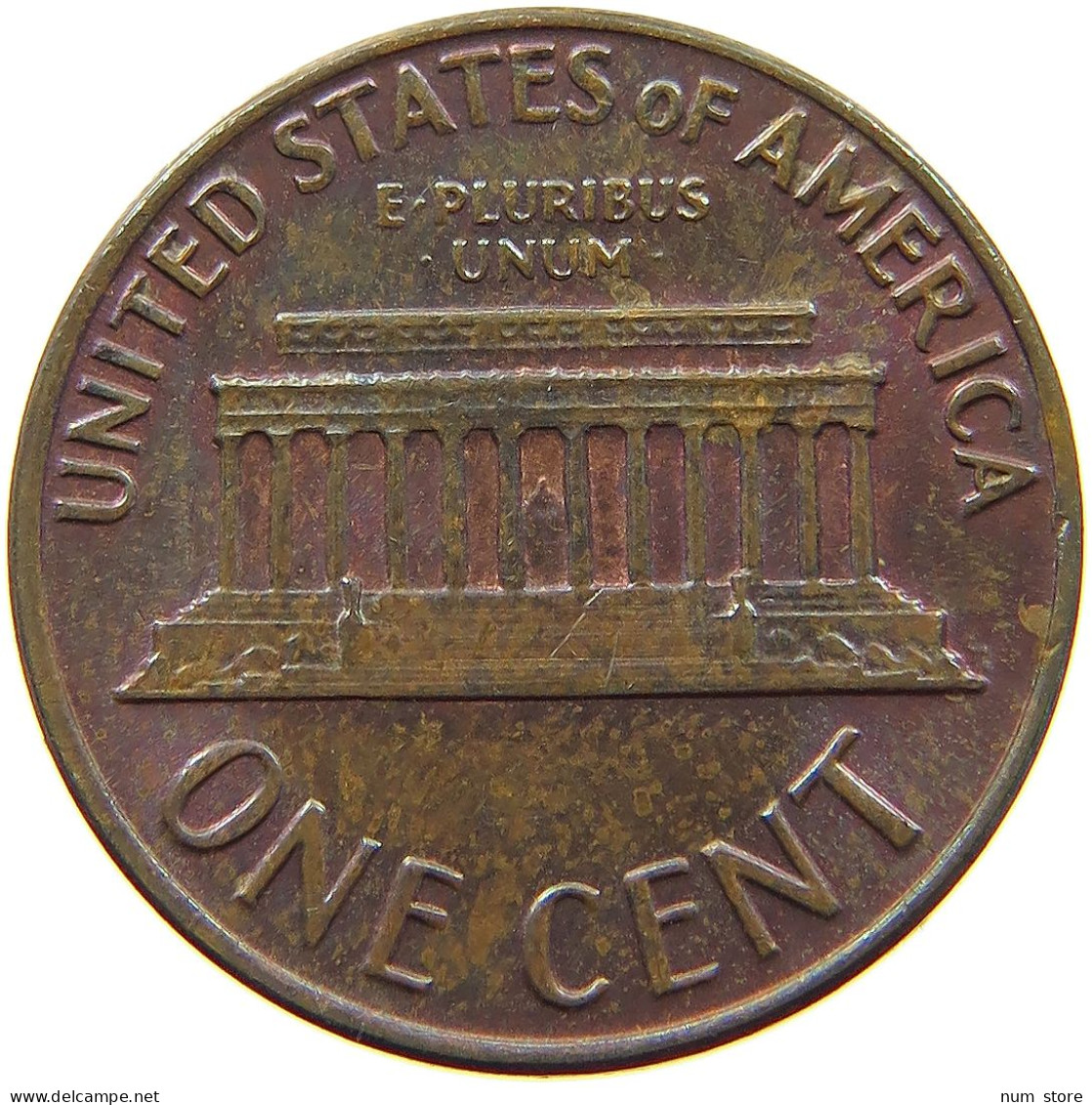 UNITED STATES OF AMERICA CENT 1969 D LINCOLN MEMORIAL #s063 0167 - 1959-…: Lincoln, Memorial Reverse