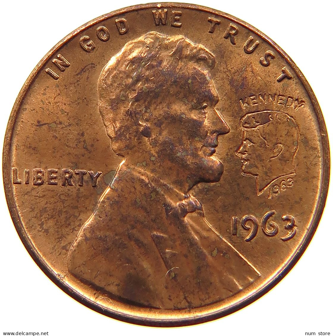 UNITED STATES OF AMERICA CENT 1963 Lincoln Wheat KENNEDY ENGRAVED #s045 0411 - 1959-…: Lincoln, Memorial Reverse