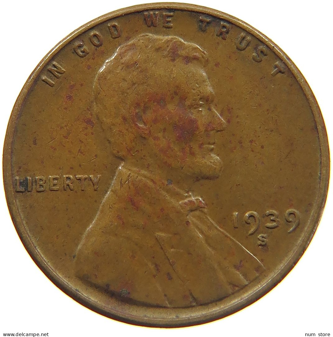 UNITED STATES OF AMERICA CENT 1939 S LINCOLN WHEAT #c012 0033 - 1909-1958: Lincoln, Wheat Ears Reverse