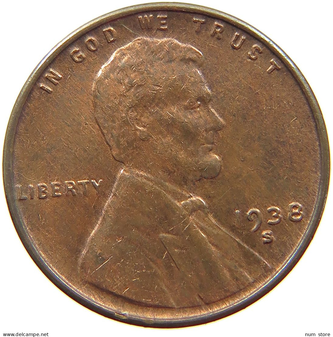 UNITED STATES OF AMERICA CENT 1938 S LINCOLN WHEAT #s063 0639 - 1909-1958: Lincoln, Wheat Ears Reverse
