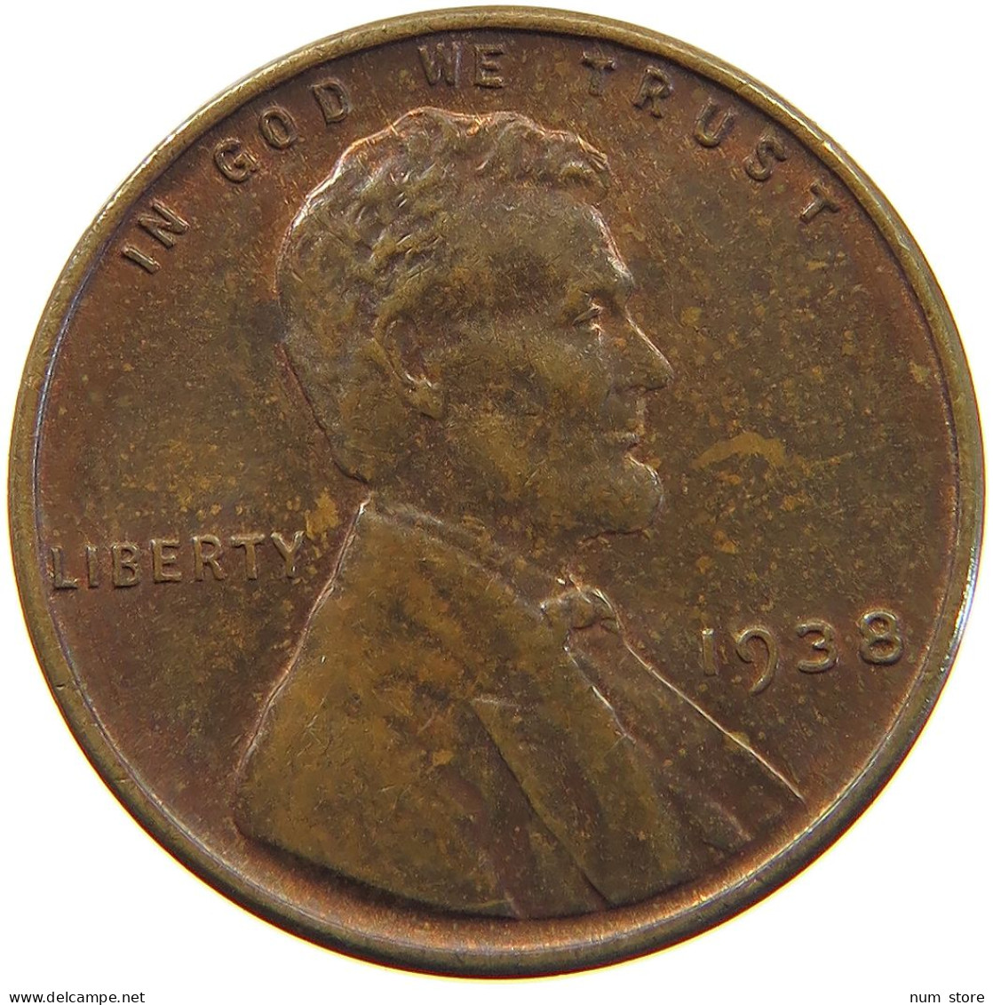 UNITED STATES OF AMERICA CENT 1938 LINCOLN WHEAT #c081 0493 - 1909-1958: Lincoln, Wheat Ears Reverse