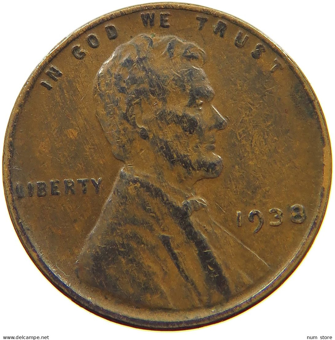UNITED STATES OF AMERICA CENT 1938 LINCOLN WHEAT #s063 0513 - 1909-1958: Lincoln, Wheat Ears Reverse