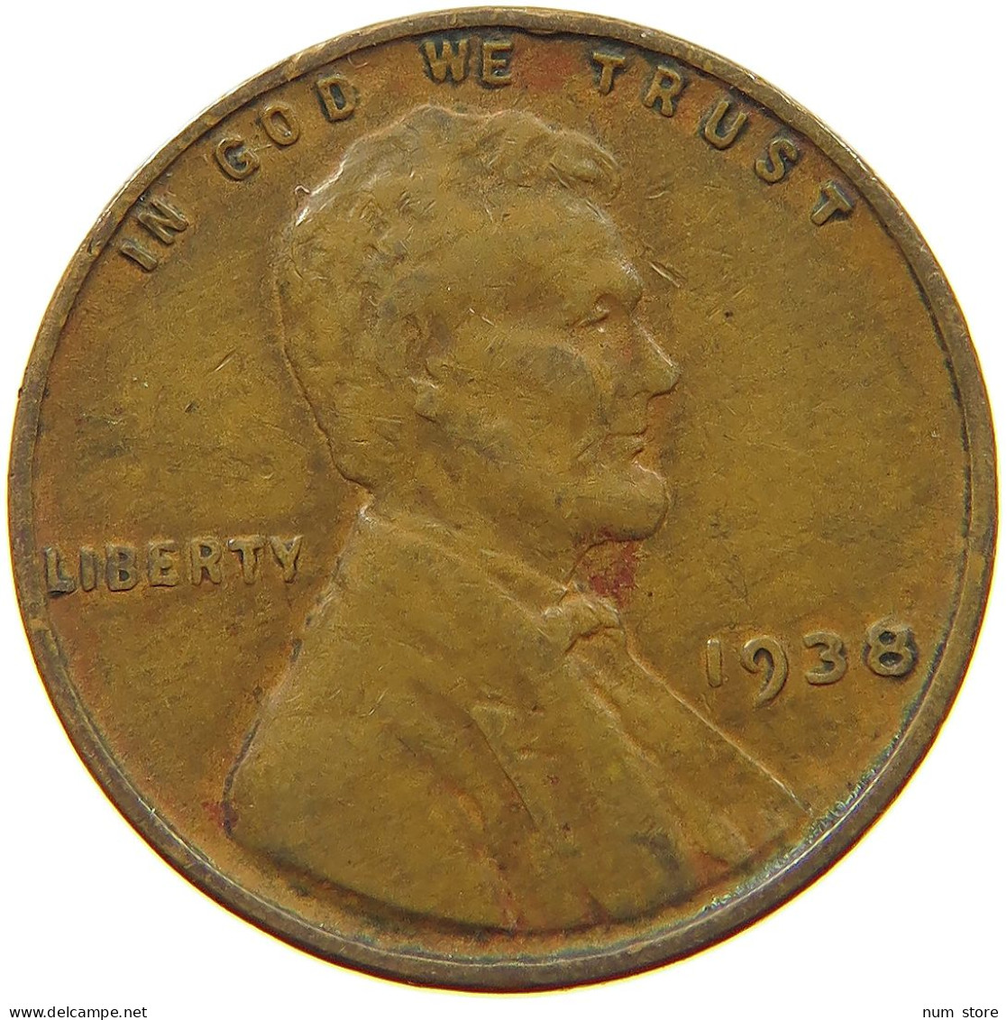 UNITED STATES OF AMERICA CENT 1938 LINCOLN WHEAT #s063 0901 - 1909-1958: Lincoln, Wheat Ears Reverse