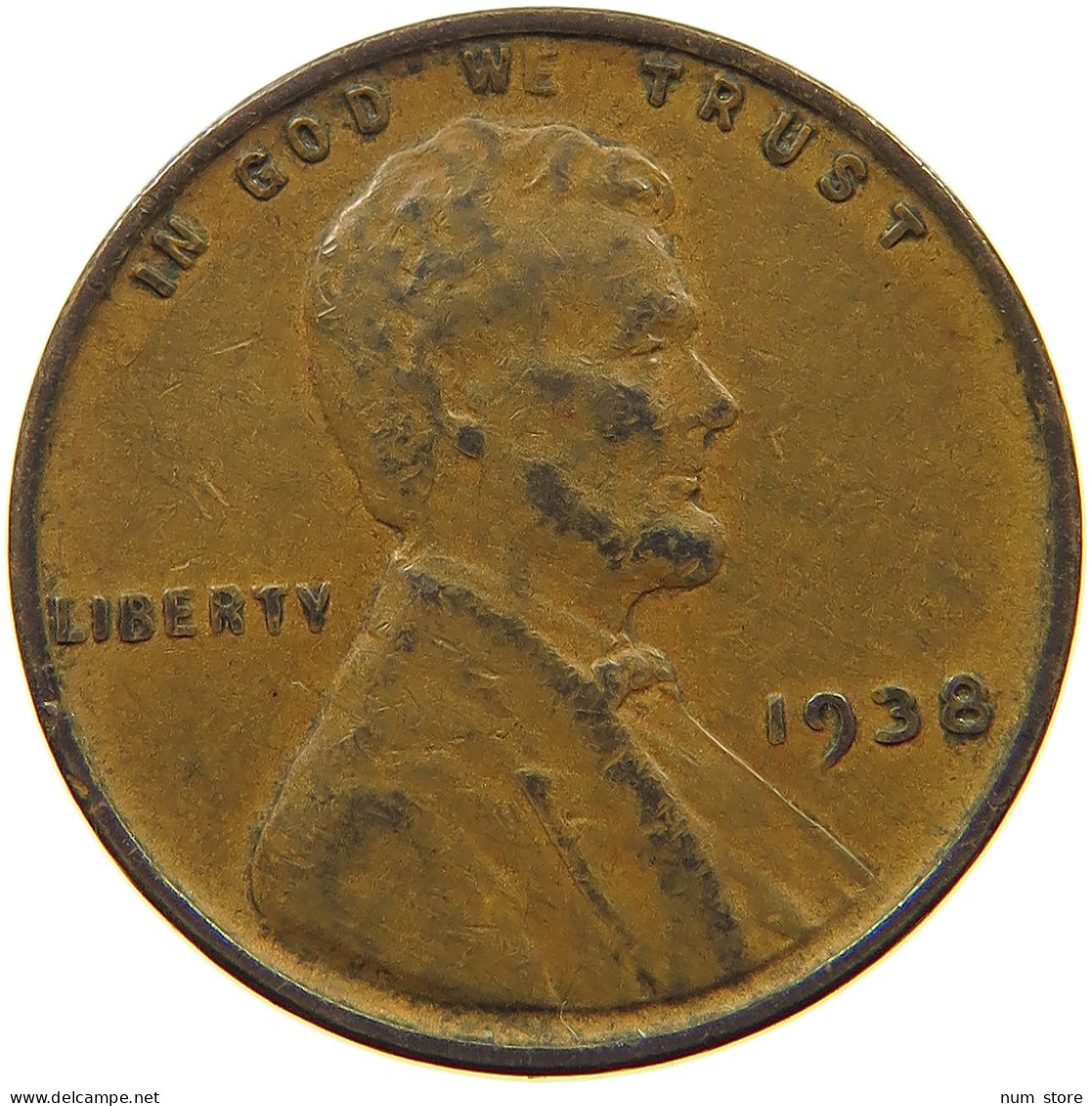 UNITED STATES OF AMERICA CENT 1938 LINCOLN WHEAT #s063 0489 - 1909-1958: Lincoln, Wheat Ears Reverse