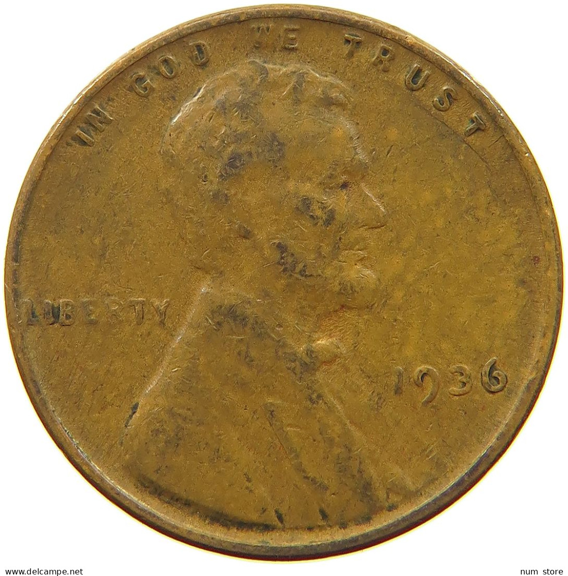 UNITED STATES OF AMERICA CENT 1936 LINCOLN WHEAT #s063 0725 - 1909-1958: Lincoln, Wheat Ears Reverse