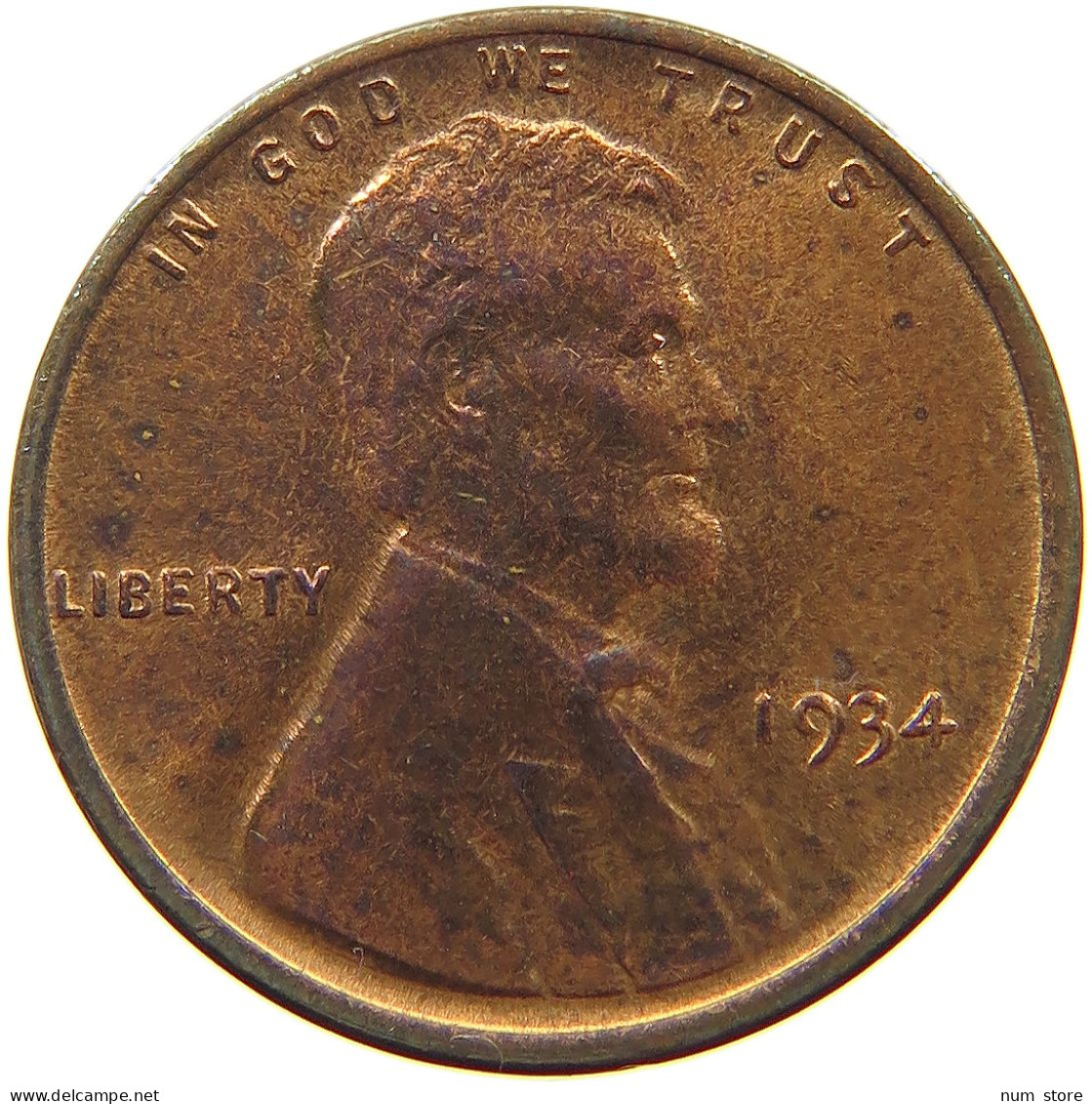 UNITED STATES OF AMERICA CENT 1934 Lincoln Wheat #s063 0665 - 1909-1958: Lincoln, Wheat Ears Reverse