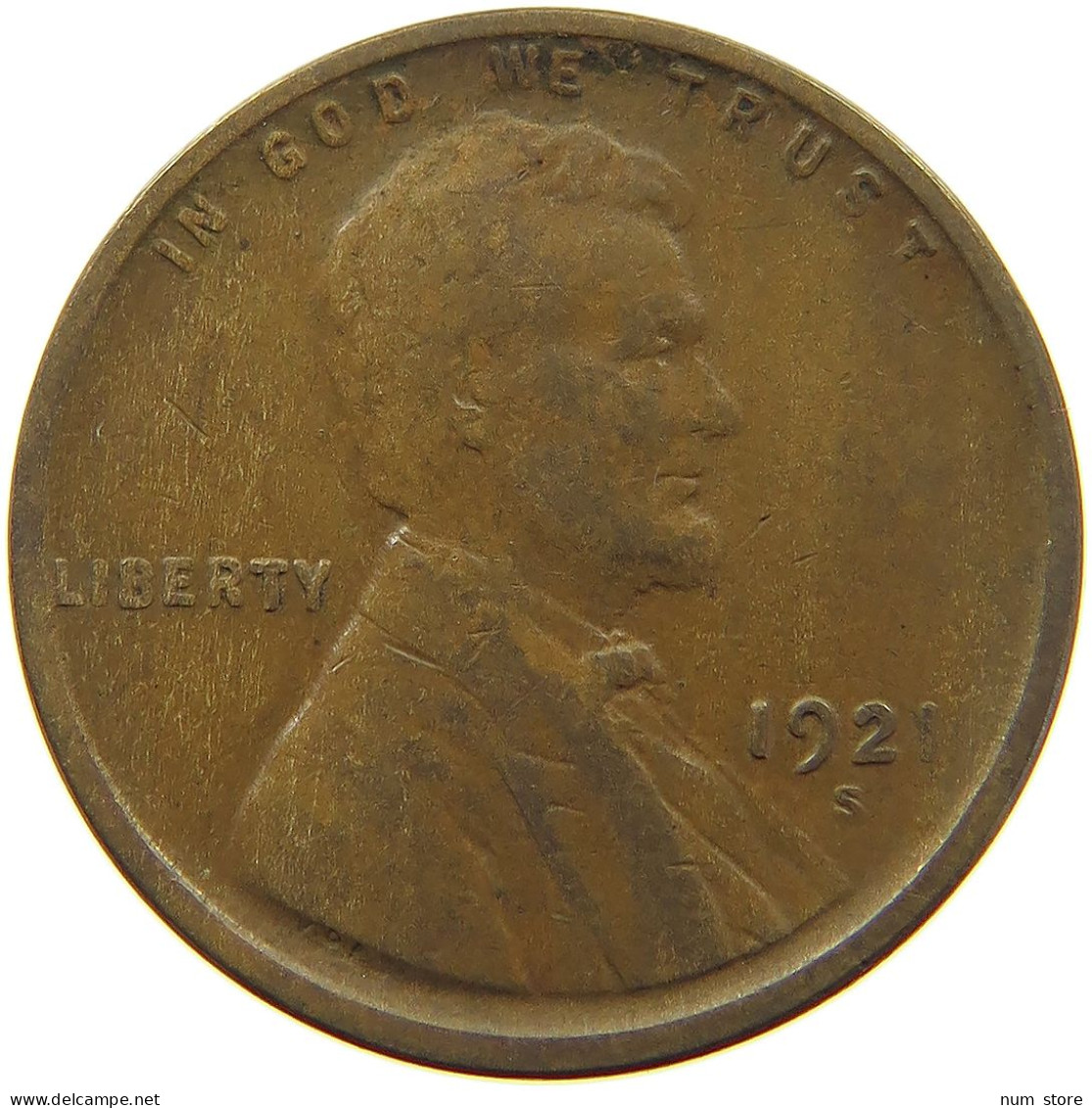 UNITED STATES OF AMERICA CENT 1921 S Lincoln Wheat #s063 0545 - 1909-1958: Lincoln, Wheat Ears Reverse