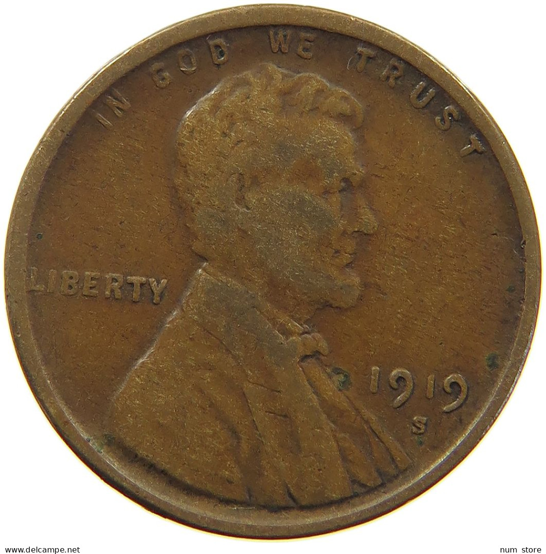 UNITED STATES OF AMERICA CENT 1919 S Lincoln Wheat #a063 0273 - 1909-1958: Lincoln, Wheat Ears Reverse