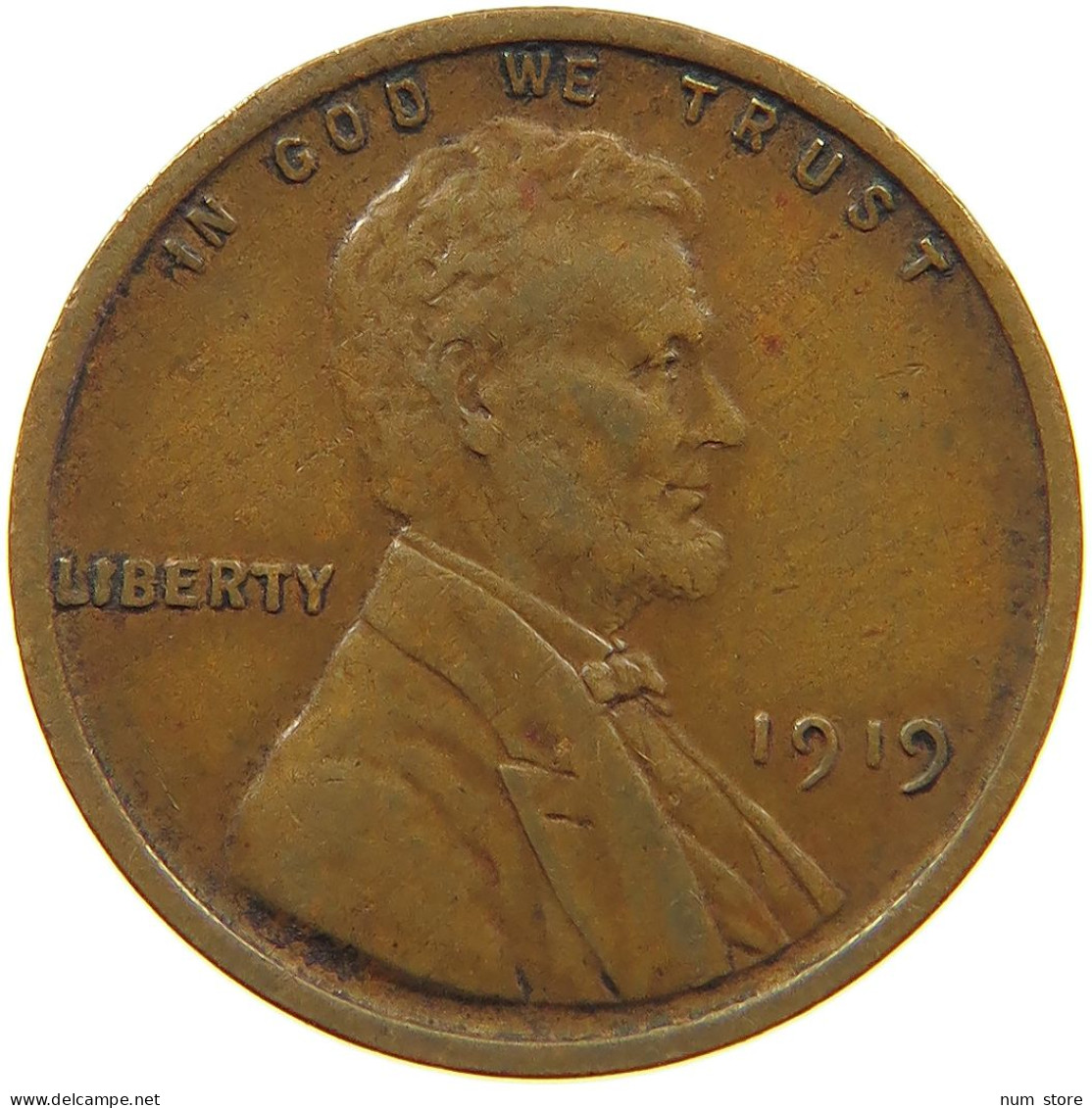 UNITED STATES OF AMERICA CENT 1919 Lincoln Wheat #a059 0695 - 1909-1958: Lincoln, Wheat Ears Reverse