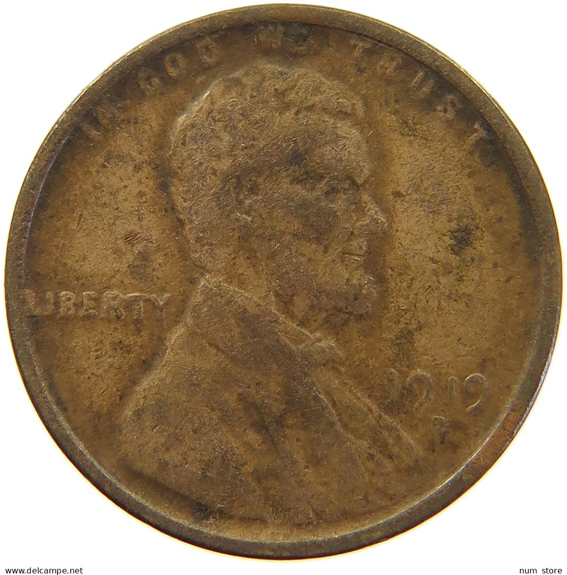 UNITED STATES OF AMERICA CENT 1919 D LINCOLN WHEAT #c063 0189 - 1909-1958: Lincoln, Wheat Ears Reverse