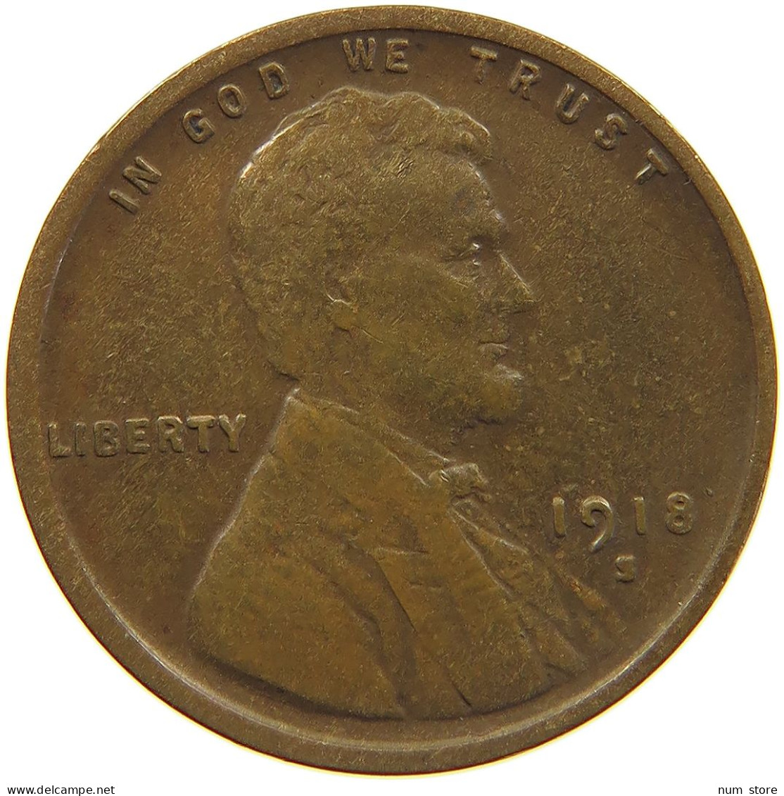 UNITED STATES OF AMERICA CENT 1918 S Lincoln Wheat #c017 0371 - 1909-1958: Lincoln, Wheat Ears Reverse