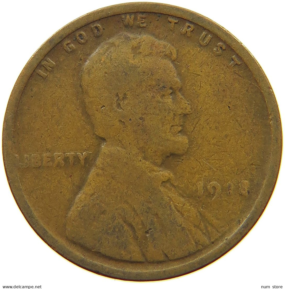 UNITED STATES OF AMERICA CENT 1918 LINCOLN WHEAT #s063 0155 - 1909-1958: Lincoln, Wheat Ears Reverse