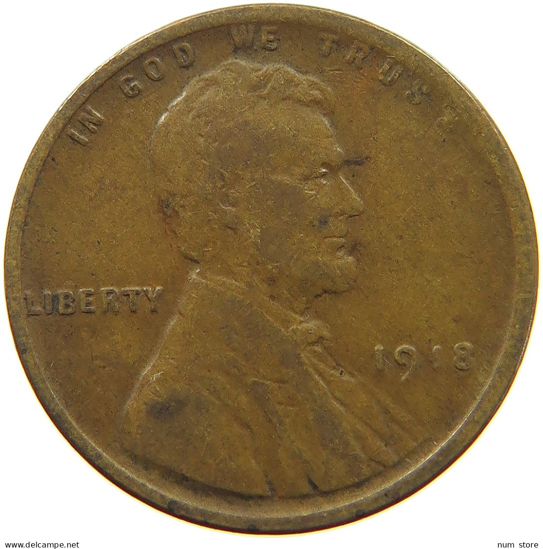 UNITED STATES OF AMERICA CENT 1918 Lincoln Wheat #s063 0523 - 1909-1958: Lincoln, Wheat Ears Reverse