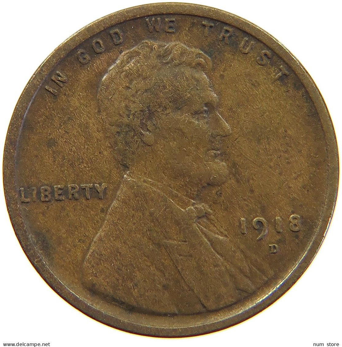 UNITED STATES OF AMERICA CENT 1918 D Lincoln Wheat #c063 0177 - 1909-1958: Lincoln, Wheat Ears Reverse