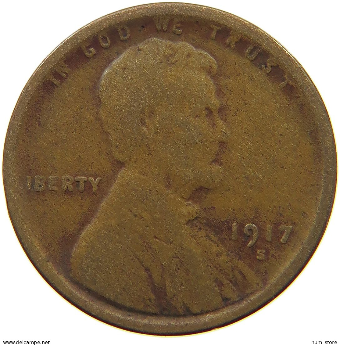 UNITED STATES OF AMERICA CENT 1917 S Lincoln Wheat #s063 0515 - 1909-1958: Lincoln, Wheat Ears Reverse