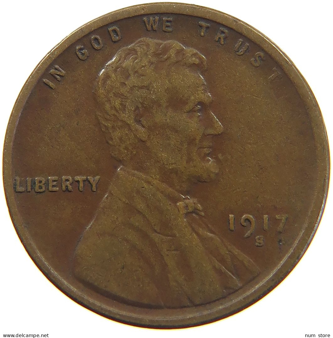 UNITED STATES OF AMERICA CENT 1917 S Lincoln Wheat #t001 0179 - 1909-1958: Lincoln, Wheat Ears Reverse