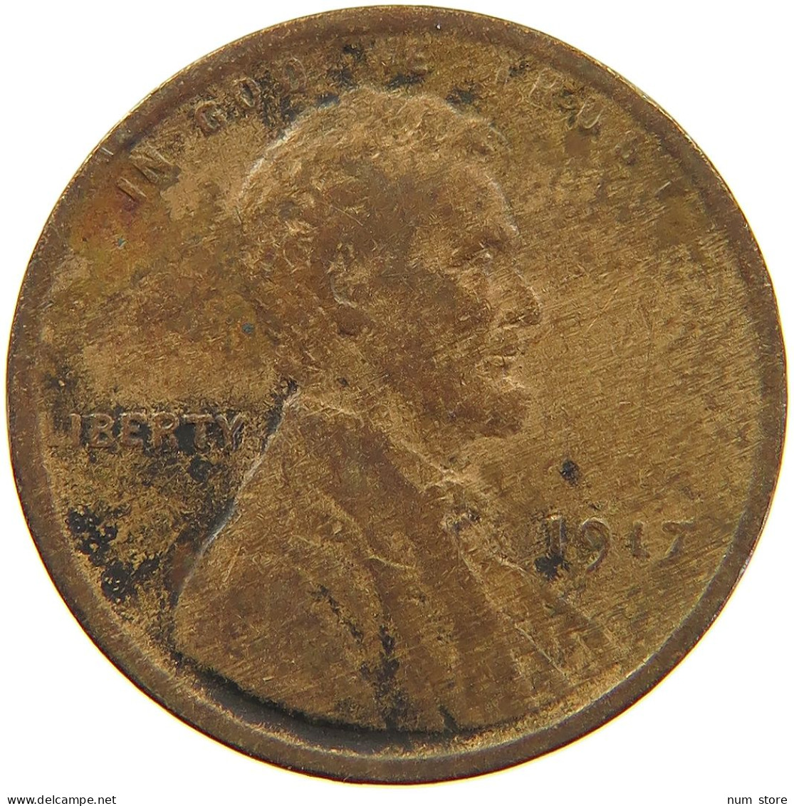 UNITED STATES OF AMERICA CENT 1917 LINCOLN WHEAT #c063 0181 - 1909-1958: Lincoln, Wheat Ears Reverse