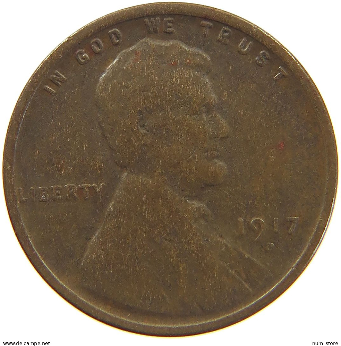 UNITED STATES OF AMERICA CENT 1917 D Lincoln Wheat #c041 0313 - 1909-1958: Lincoln, Wheat Ears Reverse