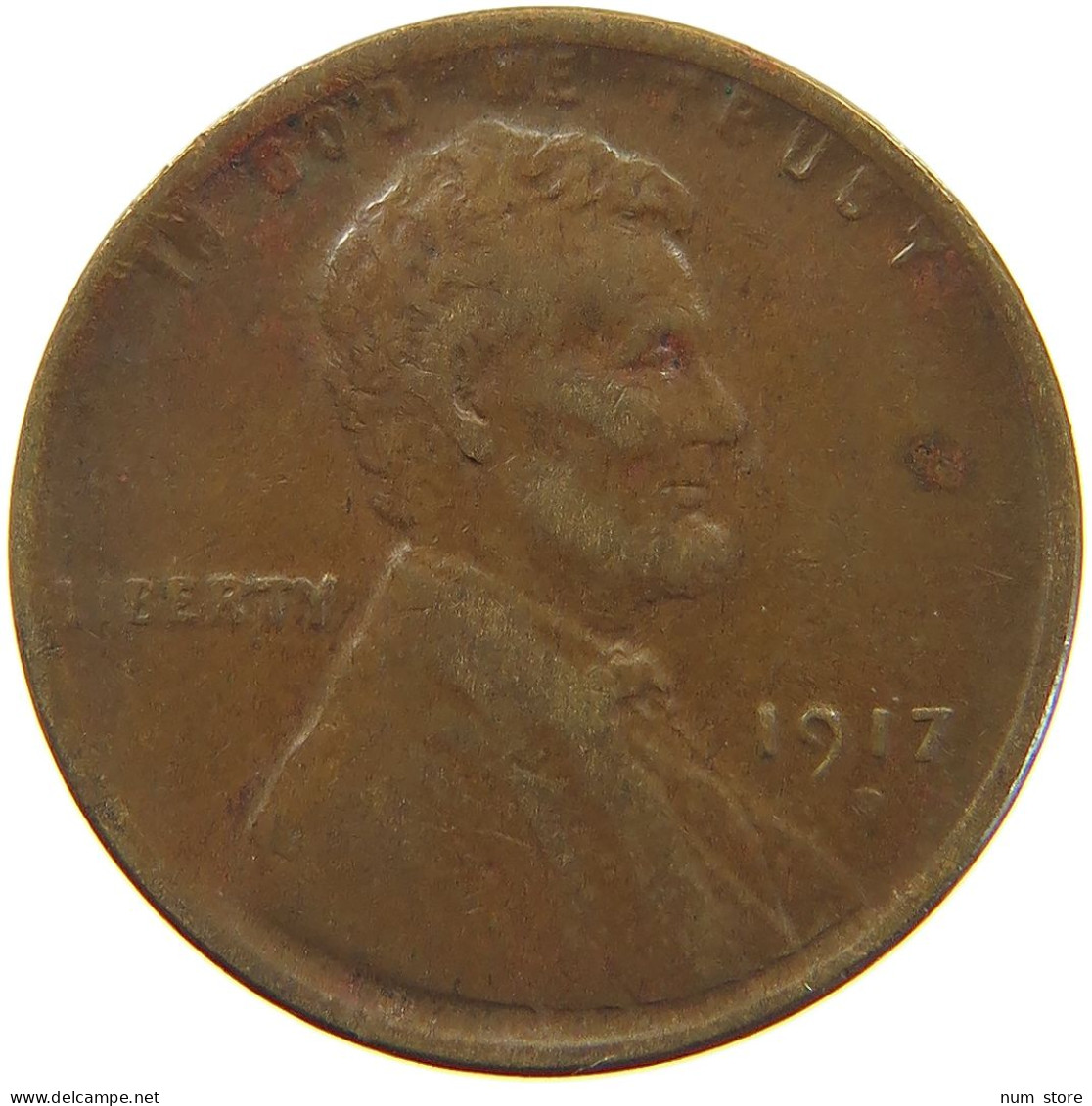 UNITED STATES OF AMERICA CENT 1917 D LINCOLN WHEAT #c063 0197 - 1909-1958: Lincoln, Wheat Ears Reverse