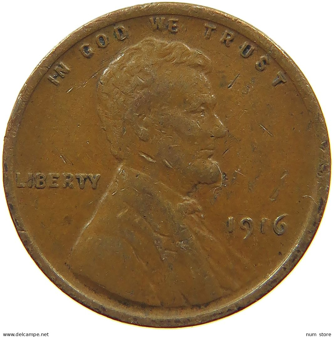 UNITED STATES OF AMERICA CENT 1916 LINCOLN WHEAT #s078 0051 - 1909-1958: Lincoln, Wheat Ears Reverse
