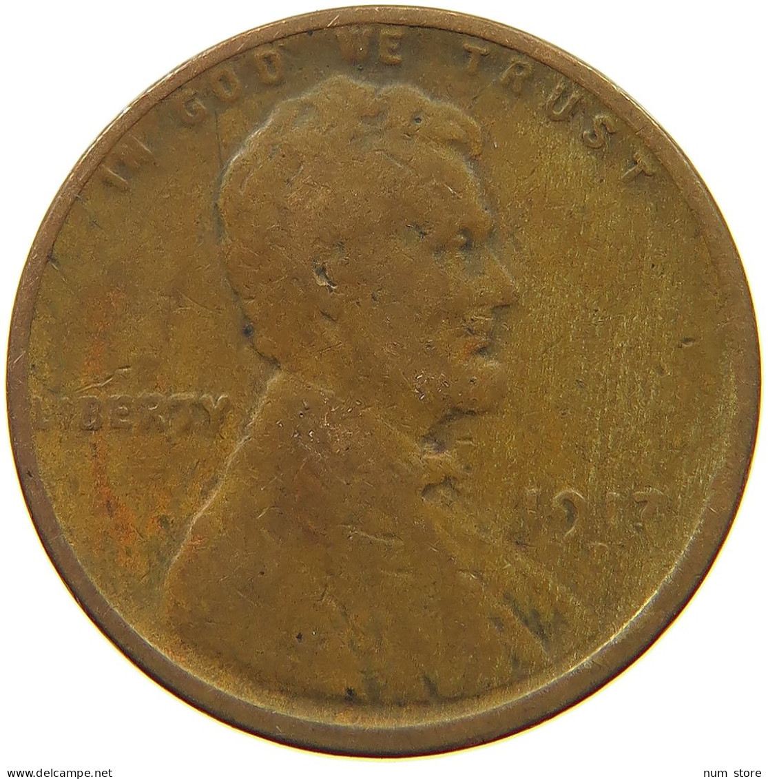 UNITED STATES OF AMERICA CENT 1917 D LINCOLN WHEAT #s063 0883 - 1909-1958: Lincoln, Wheat Ears Reverse