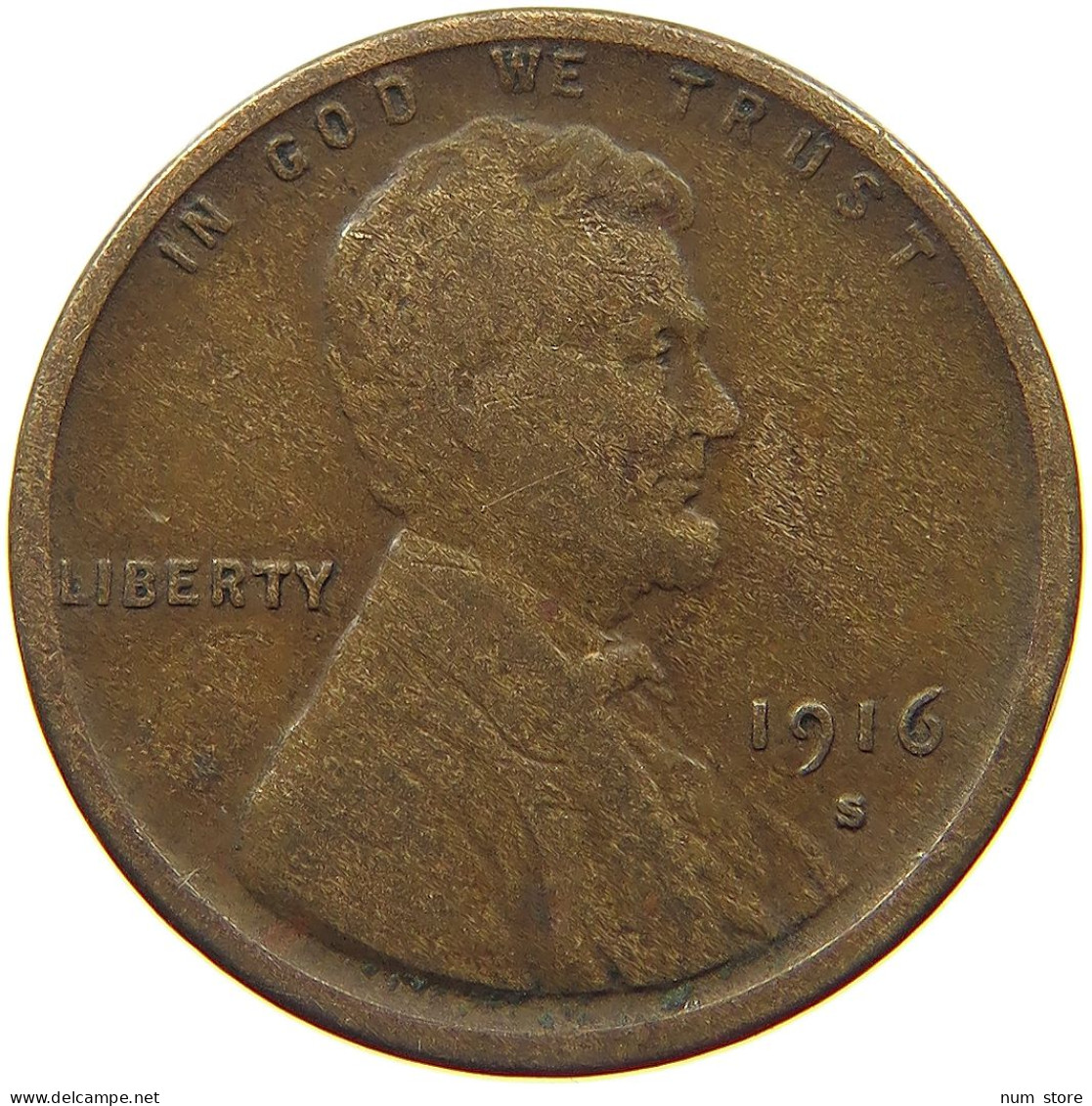 UNITED STATES OF AMERICA CENT 1916 S Lincoln Wheat #t146 0361 - 1909-1958: Lincoln, Wheat Ears Reverse