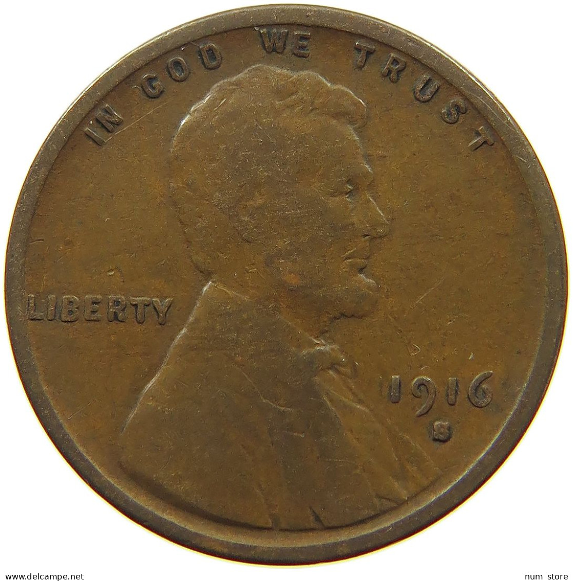 UNITED STATES OF AMERICA CENT 1916 S Lincoln Wheat #s063 0843 - 1909-1958: Lincoln, Wheat Ears Reverse