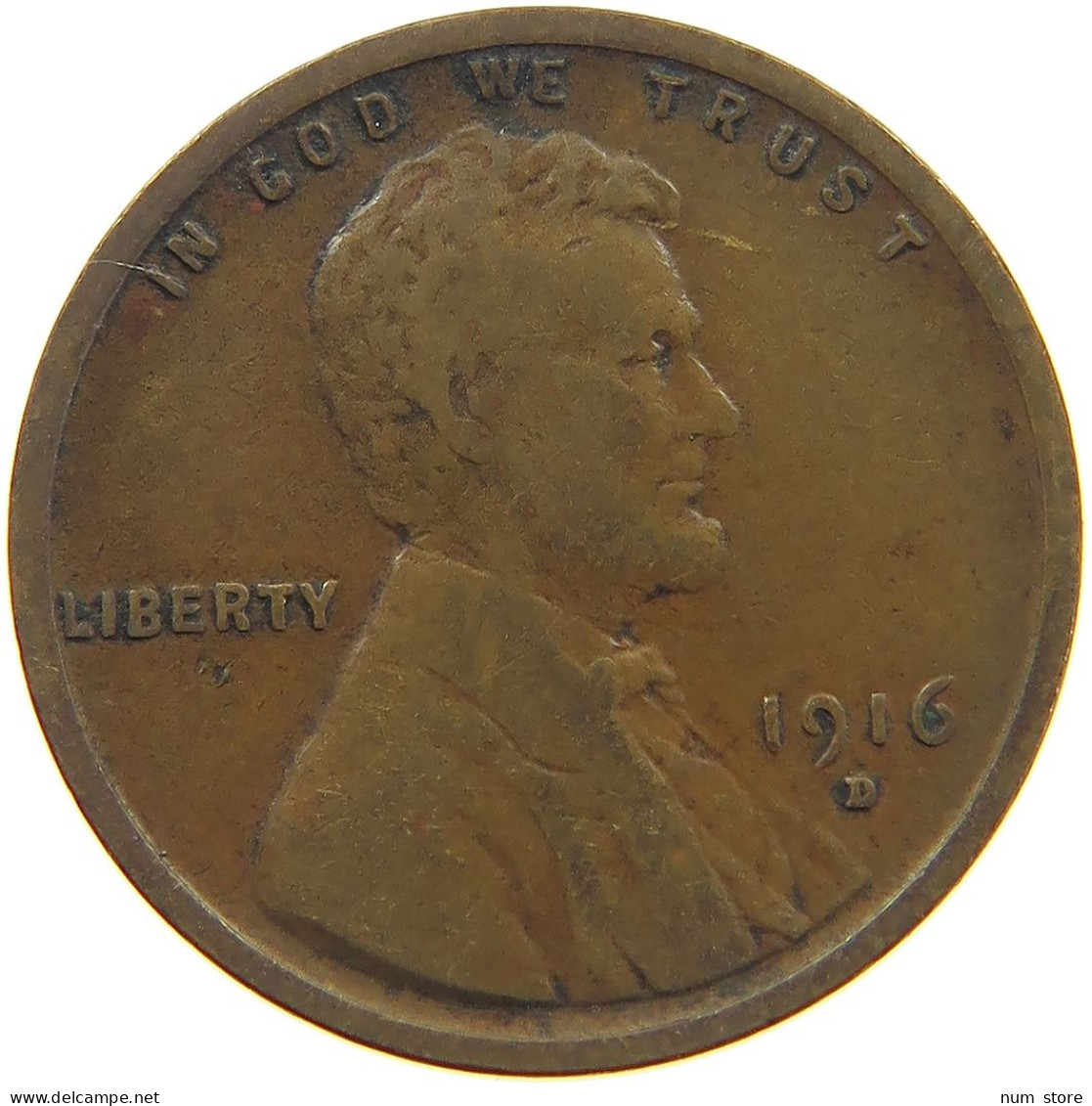 UNITED STATES OF AMERICA CENT 1916 D Lincoln Wheat #t001 0191 - 1909-1958: Lincoln, Wheat Ears Reverse