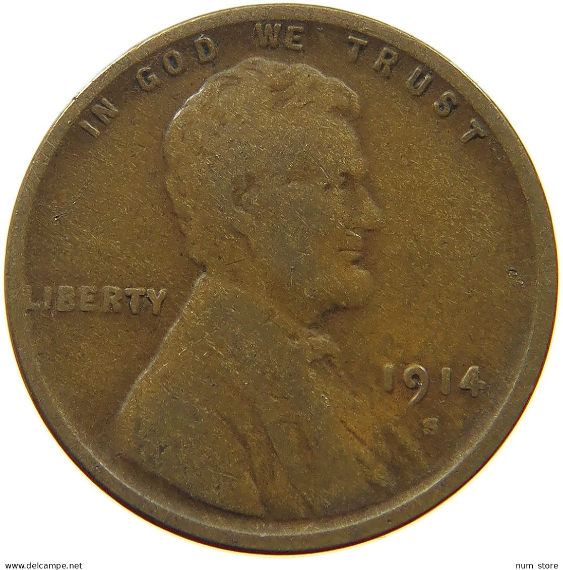 UNITED STATES OF AMERICA CENT 1914 S Lincoln Wheat #s063 0777 - 1909-1958: Lincoln, Wheat Ears Reverse