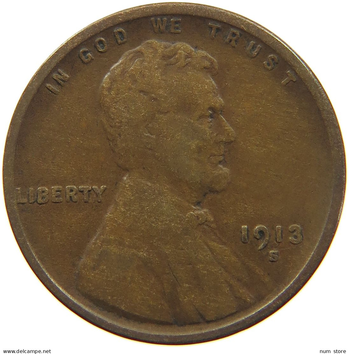 UNITED STATES OF AMERICA CENT 1913 S Lincoln Wheat #t140 0305 - 1909-1958: Lincoln, Wheat Ears Reverse