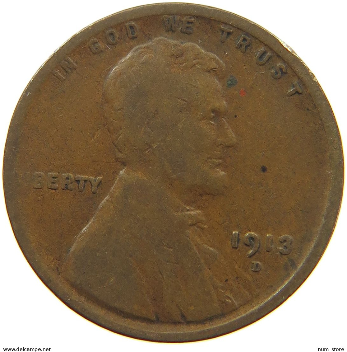 UNITED STATES OF AMERICA CENT 1913 D Lincoln Wheat #t140 0299 - 1909-1958: Lincoln, Wheat Ears Reverse