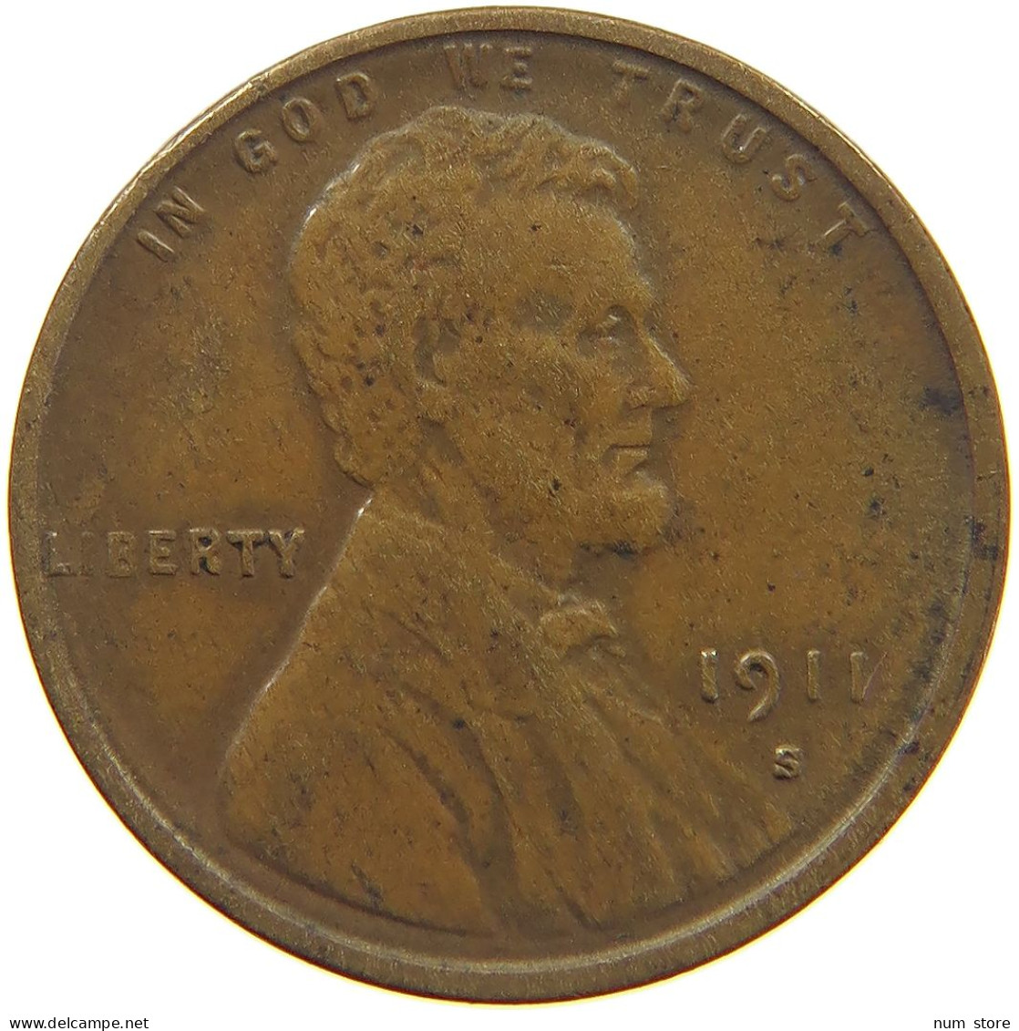 UNITED STATES OF AMERICA CENT 1911 S Lincoln Wheat #t001 0177 - 1909-1958: Lincoln, Wheat Ears Reverse