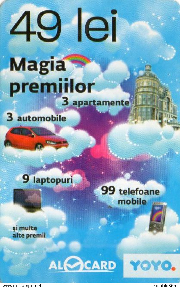 MOLDAVIA - PREPAID - MOLDCELL YOYO - MAGIA PREMIILOR 49 LEI - Moldova