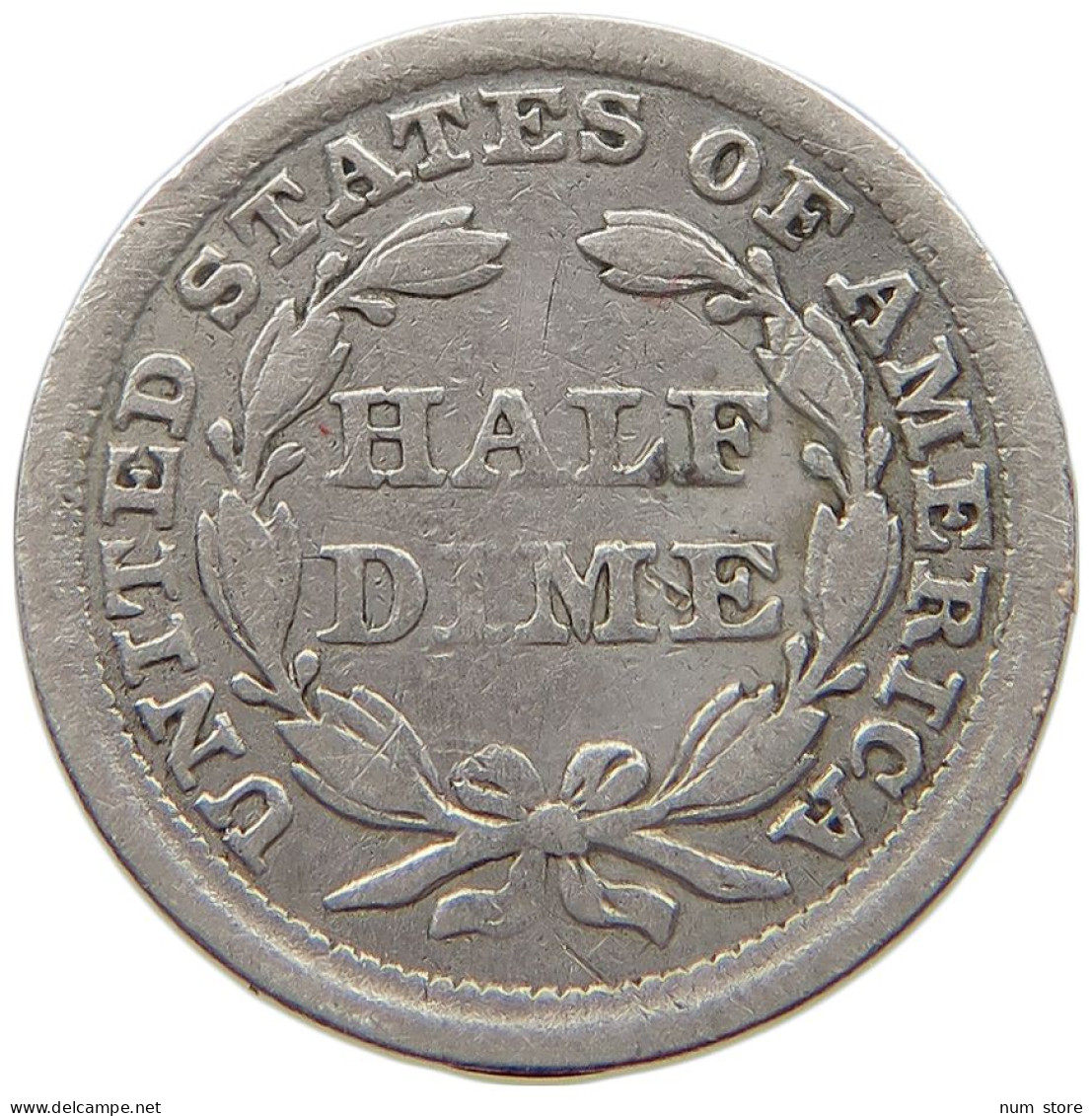 UNITED STATES OF AMERICA HALF DIME 1858 SEATED LIBERTY #t122 0589 - Half Dimes (Demi Dimes)