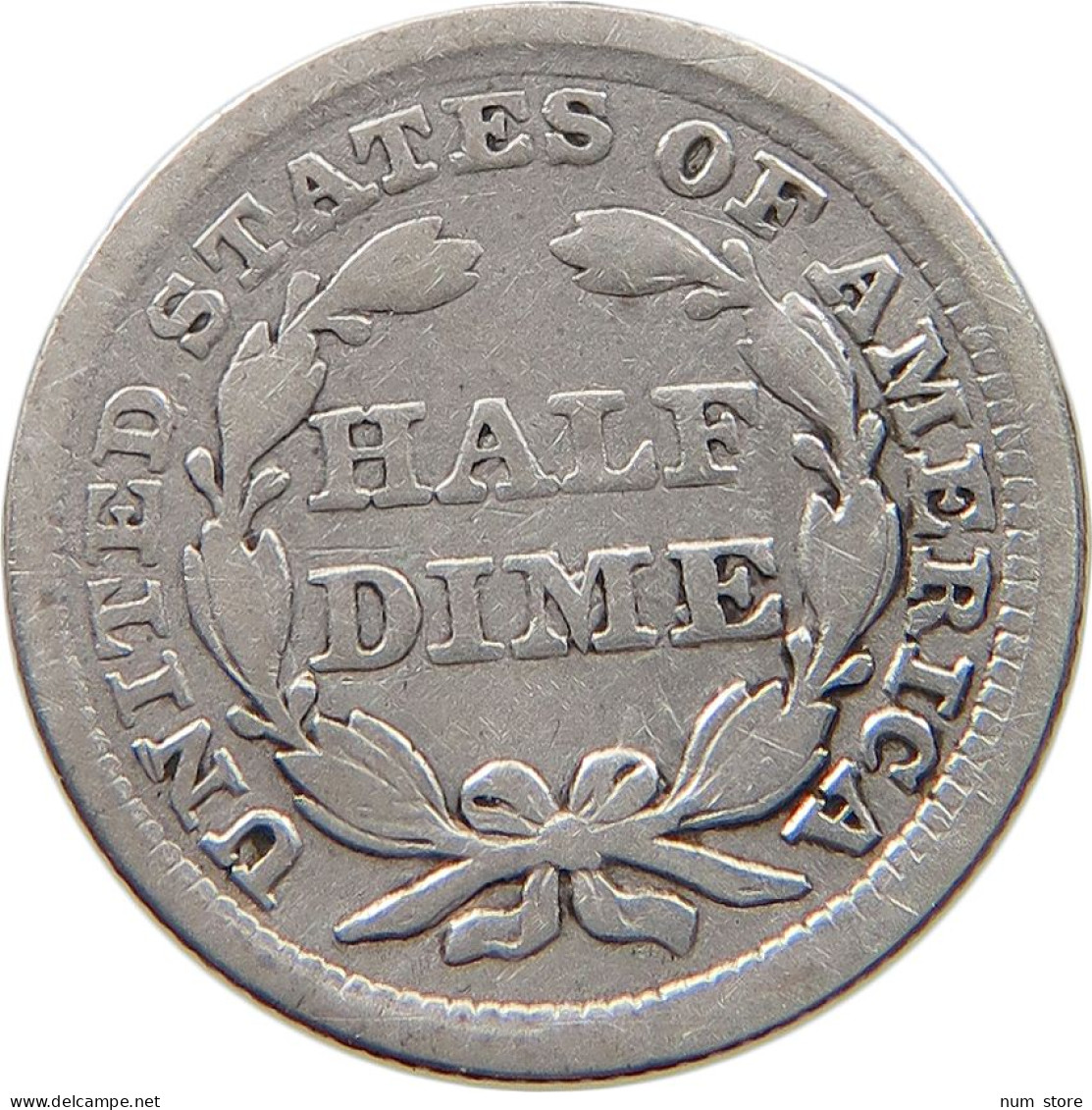 UNITED STATES OF AMERICA HALF DIME 1857 SEATED LIBERTY #t121 0325 - Half Dime